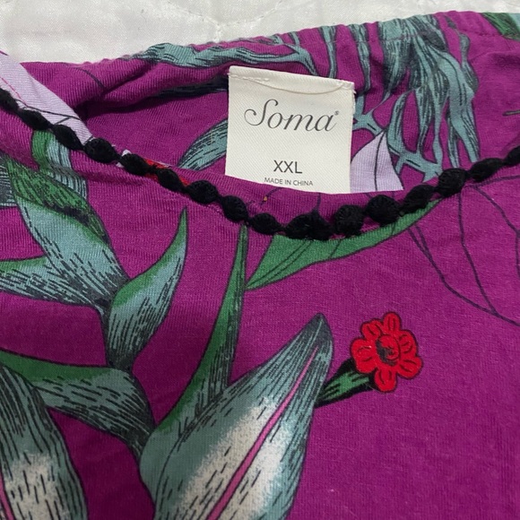 Soma Purple Green Floral Camisole XXL - Picture 2 of 5